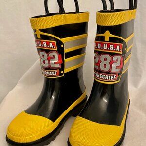 Western Chief KIDS FIRECHIEF RAINBOOTS - Size 8 boys girls - firefighter BOOTS